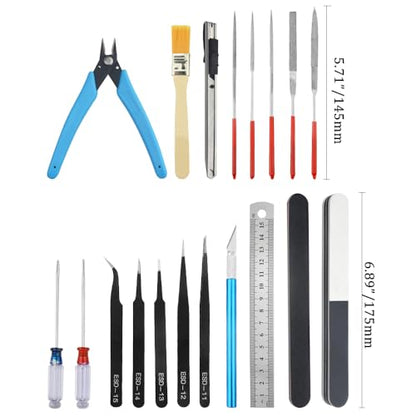 28Pcs Modeler Basic Tools Craft Set Compatible with Gundam Model Tools Kit with Plastic Box Hobby Model Assemble Building Repairing and Fixing DIY Craft Kit