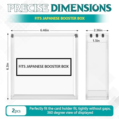 Cinnvoice 2 Pcs Acrylic Magnetic Case Booster Box Protective Case Stackable 4mm Thick Magnetic Closure Gifts for Collectors, Cards Not Included (Japanese Booster) - style: Japanese Booster
