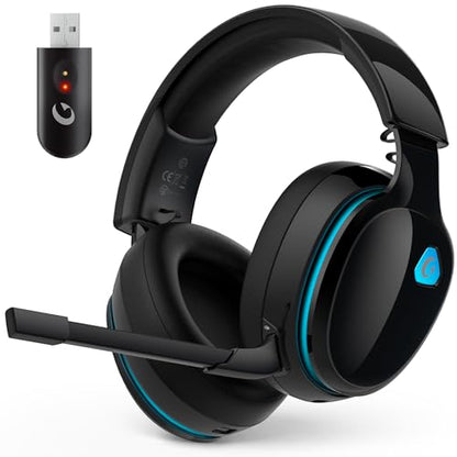 AOC 2.4GHz Wireless Gaming Headset for PS5, PS4, PC, Switch, 45Hr, Black | Bluetooth 6.0 Gaming Headphones with Noise Canceling Mic, 7.1 Virtual Surround, Great for Fortnite & Call of Duty/FPS Gamers - color: Black