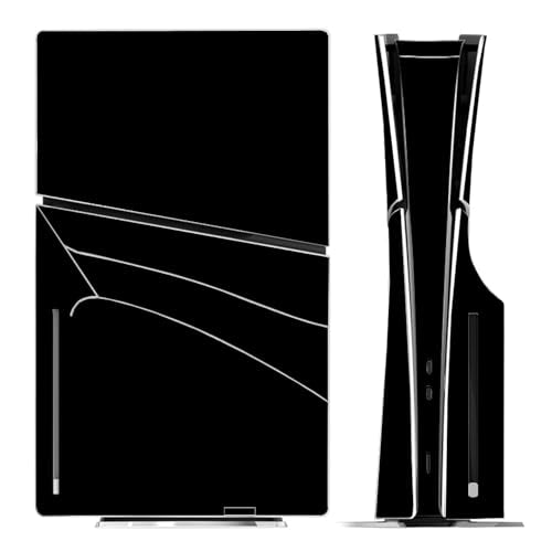 Solid Color Skin Wrap Compatible with PS5 Slim Disc Edition (Black) | Console Cover Protective Sticker, Game Controller Vinyl Wrap - color: Black