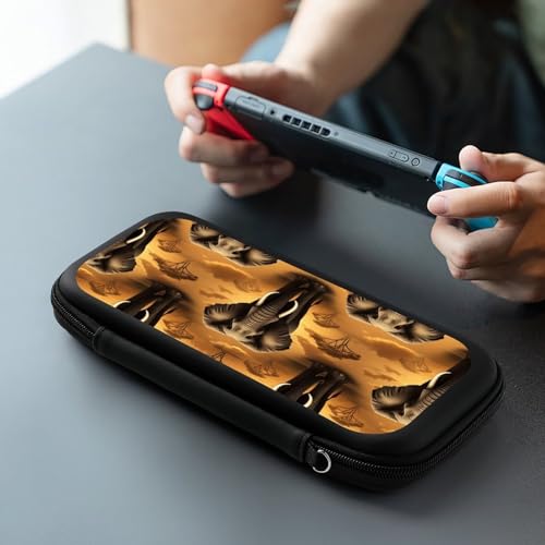 Travel Handheld Carrying Case for Switch, African Elephant Travel Storage Holder with Mesh Pocket, Hard Shell Protective Bag with 15 Game Cartridges - color: Design (321)