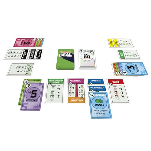 Monopoly Deal Card Game in Collectible Storage Tin | Ages 8+ | 2-5 Players | 15 Mins. | Fun Family Games for Kids, Teens, and Adults | Travel Games (Amazon Exclusive)