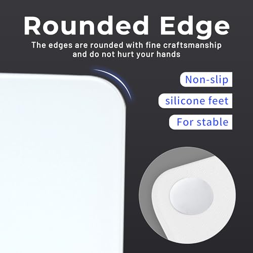 XVX Glass Mousepad Gaming, White Overload Hard Mouse Pads for Gaming,Professional Large Mouse Mat 410mm*310mm, Special Glass Surface with Improved Precision and Speed - color: White(Overload)