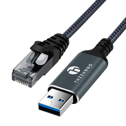 USB to Ethernet Cable 15FT, USB 3.0 A to RJ45 Male Cable Directly Connected Gigabit LAN Network, Compatible with Laptop, PC, MacBook, Switch, Windows 10/11, macOS, Linux - size: 15FT, style: USB A to Ethernet