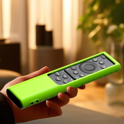 Remote Cover for Samsung Smart TV, Silicone Protective Case for Solar Cell BN59-01357 BN59-01385 BN59-01265A BN59-01388A Controller Case Skin Sleeve Green - color: Green