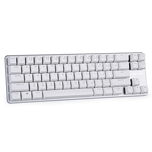 Qisan Happy Deals 10% Discount Off Mechanical Keyboard Gaming Keyboard Blue Switch 68-Keys Mini Design (60%) Gaming Wired Keyboard White Silver Magicforce - color: Blue Switch White Silver Color