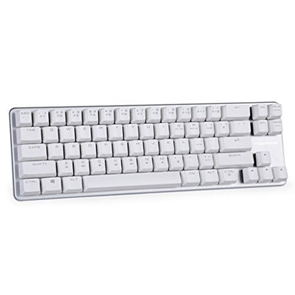 Qisan Happy Deals 10% Discount Off Mechanical Keyboard Gaming Keyboard Blue Switch 68-Keys Mini Design (60%) Gaming Wired Keyboard White Silver Magicforce - color: Blue Switch White Silver Color