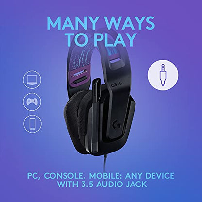 Logitech G502 X Wired Gaming Mouse + G335 Wired Gaming Headset - Black - color: Black, style: Wired
