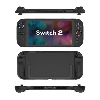 TIKOdirect Protective Case for Switch 2, Hard PC Slim Dockable Cover Case Designed for Switch 2 2025, Game Console and Joy Con Controllers, Black - color: Black