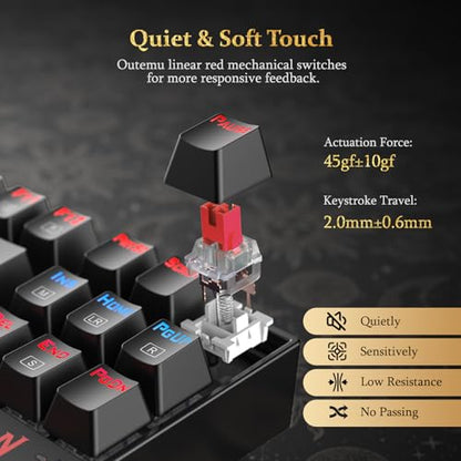 Redragon K552 Mechanical Gaming Keyboard, 87-Key Compact, LED Gaming Keyboard with Red Switches, Anti-Ghosting, Metal Frame for PC Gaming & Typing, Beginner-Friendly (Black) - color: Black