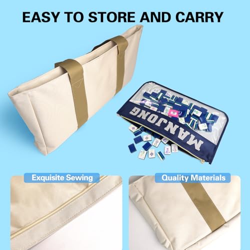 American Mahjong Game Set, Portable Carrying Bag,Acrylic 160 Tiles,Western Mahjong Tiles Set,Complete Ma Jong Set (Jasper) - color: Jasper