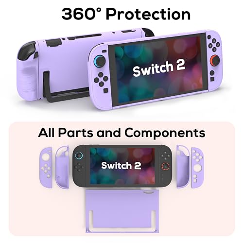 TIKOdirect Protective Case for Switch 2, Hard PC Slim Dockable Cover Case Designed for Switch 2 2025, Game Console and Joy Con Controllers, Purple - color: Purple