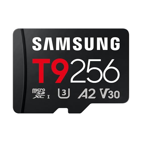 Samsung microSDXC T9 256GB, Transfer Speeds Up to 200MB/s | microSD made for Avid Gamers & Professional Creators (MB-MH256T/AM) - size: 256GB