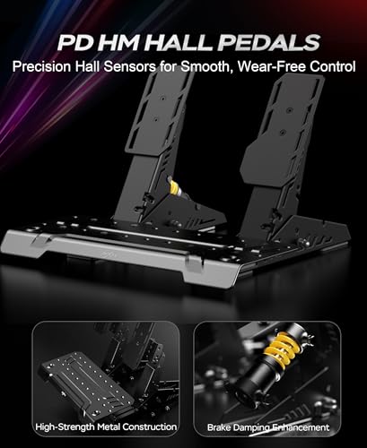 PXN VD4 Direct Drive Racing Wheel Bundle, 4Nm Force Feedback, for Windows | Servo Motor, 11 in Wheel with Quick Release, Hall Effect Pedals, Table Clamp, PC Tuning Software Support