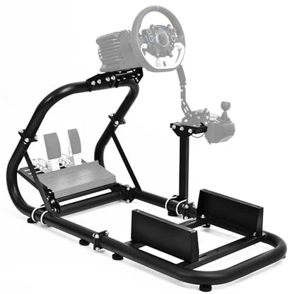 Marada Steering Wheel Simulator Cockpit Upgrade Fit for Fanatec, for PXN, for Thrustmaster, for Logitech G25 G27 G29 G920 Stable Racing Stand Adjustable Frame, Wheel Pedal Shifter and Seat Not Include
