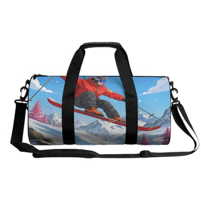 17 Inch Snowboard Graphic Sports Backpack Full Print Mountain Landscape Outdoor Gym Bag with Shoe Compartment (06)