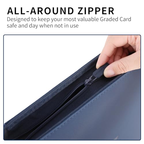 Snekdy premium 1024-pocket trading card binder, 16-pocket cards album, waterproof PU-leather Cover album with side loading, holds gaming, baseball, basketball & sports cards (Blue) - color: Blue