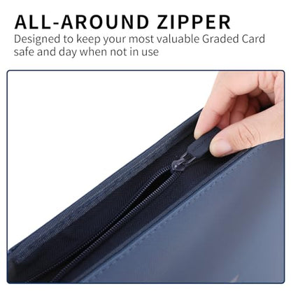 Snekdy premium 1024-pocket trading card binder, 16-pocket cards album, waterproof PU-leather Cover album with side loading, holds gaming, baseball, basketball & sports cards (Blue) - color: Blue