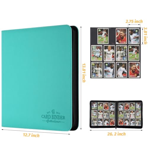 Trading Card Binder, Card Collection Binder Album Folder with 720 Side Loading Pockets, 12 Pocket Trading Card Album Folder for TGC,MTG, Baseball Cards, Yugioh - color: Green720