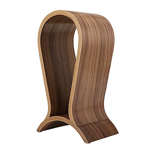 Headphone Stand Wood, Headset Stand for Desk, Walnut Gaming Headphone Holder Compatible for Sennheiser, Bose, Beats, Razer, AKG, Airpod Max, HyperX, Sony PS4 et. | Gaming Headset Holder Compatible for Sennheiser, Bose, Beats, Razer, AKG, Airpod Max, Hyper