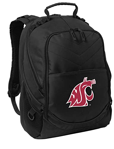 Broad Bay Washington State Backpack Official WSU Laptop Computer Bags (Black) - color: Black