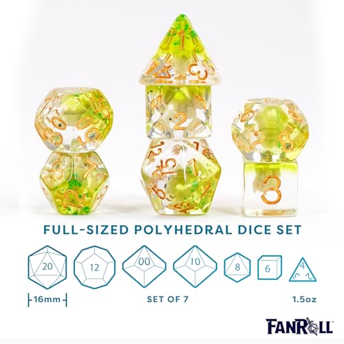 FanRoll 16mm Resin Poly DND Dice Set: Elephant Dice, Role Playing Game Dice for Dungeons and Dragons