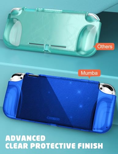 Mumba Case for Nintendo Switch OLED 2021 [Thunderbolt Series] Clear Protection with Ergonomic TPU Handle Compatible with New Switch OLED 7 inch Console and Joy-Con (Blue) - color: Blue