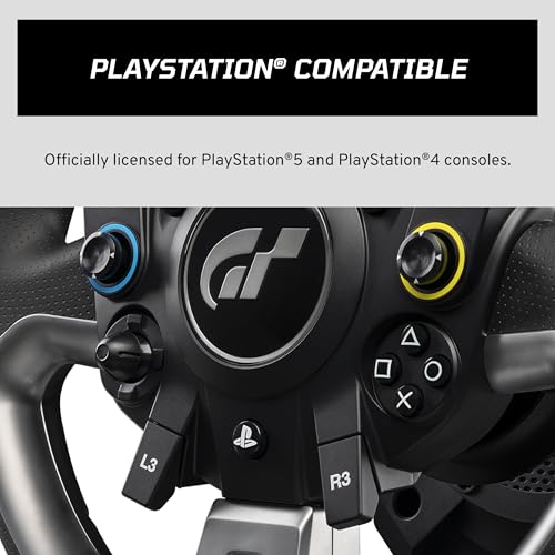 Fanatec Officially Licensed Gran Turismo DD Pro PlayStation Sim Racing Steering Wheel, Base and Pedals – Polyphony Digital Wheel, 5 Nm FluxBarrier Direct Drive, 2-Pedal Set for PC, PS5, PS4