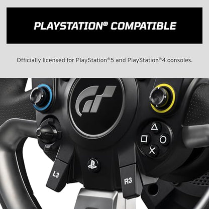 Fanatec Officially Licensed Gran Turismo DD Pro PlayStation Sim Racing Steering Wheel, Base and Pedals – Polyphony Digital Wheel, 5 Nm FluxBarrier Direct Drive, 2-Pedal Set for PC, PS5, PS4