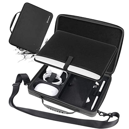 Smatree Hard Carrying Case for 14.2inch Apple MacBook Pro M5 2025/2024 M4 | for 14.2inch APPLE MacBook Pro 2023 A2918,13 inch MacBook Air M4 2025/2024/2022,iPad Pro M5 2025/2024/iPad Air M3 2025,Black - color: Black