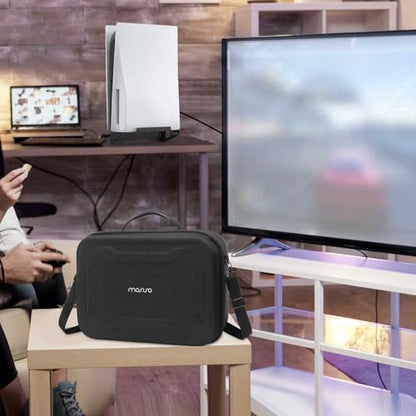 MOSISO Carrying Case Compatible with Playstation 5 Console,Protective Hard Shell Storage Bag Compatible with PS5 Digital Disc Edition,Controllers,Games and Other Accessories with Shoulder Strap, Black