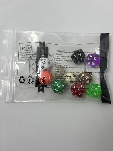 SmartDealsPro 10-Pack 20 Sided Dice D20 Polyhedral Dice for DND RPG MTG Table Game (Mix Color) - color: Mix Color