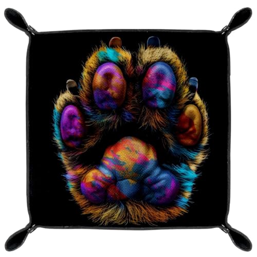 Dog Paw Dice Tray Dice Rolling Tray Folding Dice Holder for Dice Games, Like RPG, DND and Other Table Games - color: Multi 13