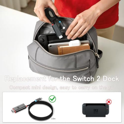 for Switch 2 Dock HDMI Adapter, 4K@60Hz TV Output, PD 100W USB-C Fast Charging, Type-C to HDMI Cable Compatible with Switch 2/OLED/Steam Deck/ROG Ally/Laptops/Phones