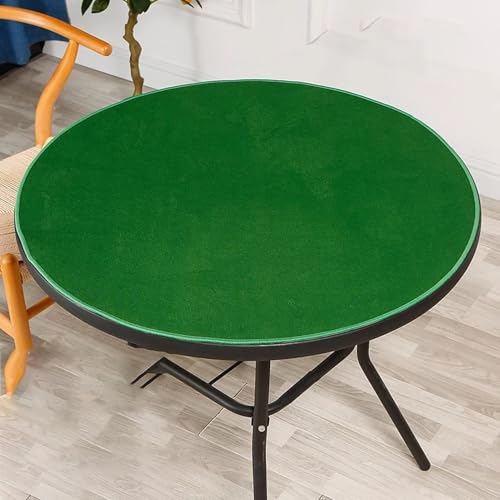 Round Mahjong Mat Thickened and Non-Slip Mahjong Table Cover with Rubber Backing Home Play Mat for Poker, Card, Board, Tile Games(Green,80cm/31.49in) - color: Green, size: 80cm/31.49in