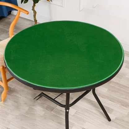 Round Mahjong Mat Thickened and Non-Slip Mahjong Table Cover with Rubber Backing Home Play Mat for Poker, Card, Board, Tile Games(Green,80cm/31.49in) - color: Green, size: 80cm/31.49in