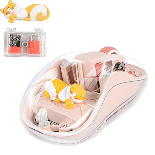Cute Wireless USB C Mouse - Bluetooth Triple Mode Rechargeable Cartoon Mouse for Laptops, iPads & MacBook Air/Pro - Silent Operation, Portable Design, Unique Magnetic Character (Milk tea color) - color: Milk tea color