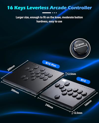 Sehawei Haute42 M Ultra Leverless Arcade Controller - Tournament-Ready Premium Aluminum Arcade Stick with Lock Switch,Custom RGB Lighting & Hot-Swappable Low-Profile Switches for PC/Ps3/Ps4/Switch/Steam - color: M Ultra Black