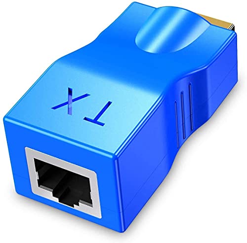 Eanetf HDMI to RJ45 Extender, HDMI to RJ45 Ethernet Network Converter Over by Cat5-e/6 Cable Splitter 1080p up to 30m/98ft Repeater for HDTV HDPC PS4 STB