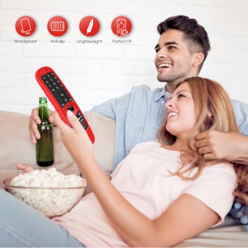 Silicone Case for LG AN-MR21GA / AN-MR21GC 2021 Remote Control [Shockproof] Anti-Slip Protective Cover for LG MR22GA MR22GN Magic Remote 2022 Case Sleeve Holder Protector Skin (Red) - color: Red