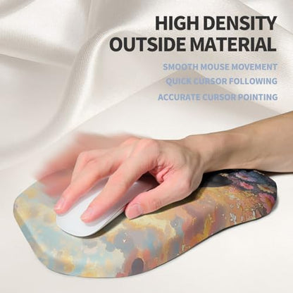 Ergonomic Raised Mouse Pad Wrist Support with Bilateral Slope Memory Foam Mousepad for Wrist Rest and Carpal Tunnel Pain Relief 11.8x7.9〃Flower Sea Cat - color: Flower Sea Cat