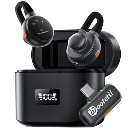 Wireless Lavalier Microphone for iPhone, iPad, Android - USB-C Plug Noise Cancelling Lapel Mini Mic with Charging Case, 30H Battery - Compact Clip-on Mic for YouTube, TikTok, Podcast, Video Recording