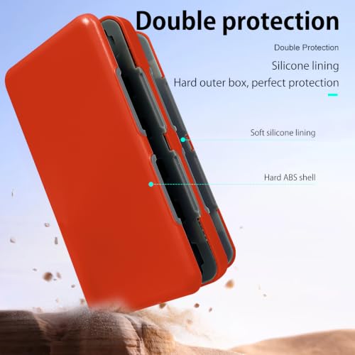 ONETIAOLONG Switch Game Case Holder for Switch 2 & OLED & Lite with 48 Cartridge Slots and 96 Micro SD Card Storage with Magnetic Closure,Protective Hard Shell and Soft Lining for Easy carrying - color: Red, style: 48-slots