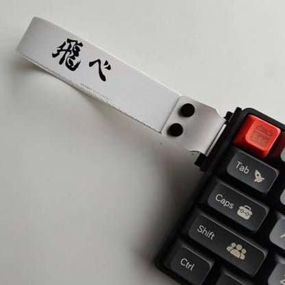 Mechanical Keyboard Ribbon Carrying Strap Heavy-Duty Polyester Wrist Wrap Lanyard for 60 Percent Compact Gaming Keyboards 1-Pair - color: Yellow black lines