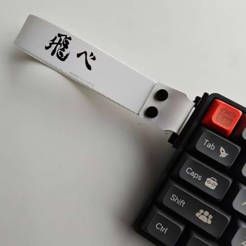 Mechanical Keyboard Ribbon Carrying Strap Heavy-Duty Polyester Wrist Wrap Lanyard for 60 Percent Compact Gaming Keyboards 1-Pair - color: Black red lines