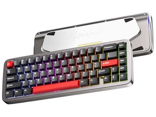 RK ROYAL KLUDGE U65 Aluminum Gaming Keyboard, Wired 60% Mechanical Keyboard with Full CNC Aluminum Body, Gasket Mount, Hot Swappable Pre-Lubed Switches, RGB Backlit, PBT Keycaps, Thocky Creamy Sound