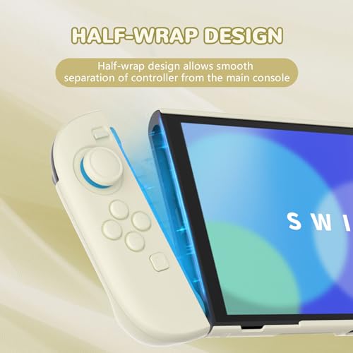 PlayVital Hard Case for Nintendo Switch 2 with Extra Stand & Thumb Grip Caps | Split Design, Dockable Protective Full-Body Shell Cover for Nintendo Switch 2 | Solid Color Series, Antique Yellow - color: Antique Yellow