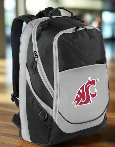 Washington State Backpack Official WSU Laptop Computer Bags (Black & Gray) - color: Black & Gray