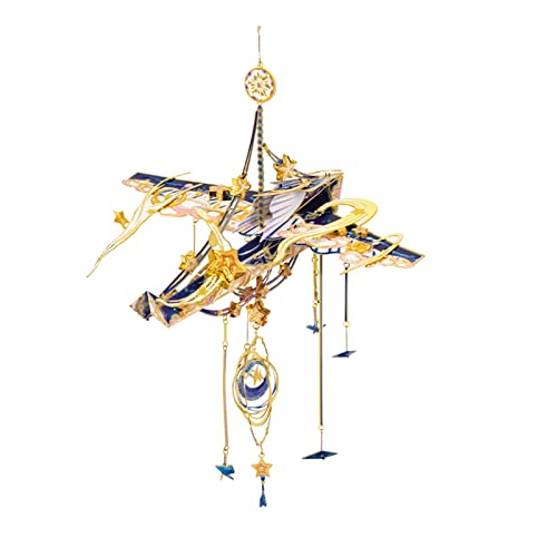 MU 3D Metal Puzzles Windbell Wind Chime C Model Kits Building for Adult and Teeners, Windchime Jigsaw Miniature DIY Sets, Birthday Gift - color: C Keep on Changing Every Day
