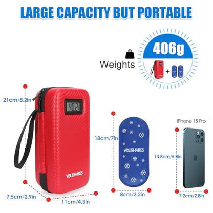 YOUSHARES Insulin Cooler Travel Case with Temperature Display, GLP-1 Diabetic Medicine Cooling Bag for Mounjaro, Refrigerated Diabetes Storage Kit with 2 TSA Approved Ice Pack - color: 00_bright Red